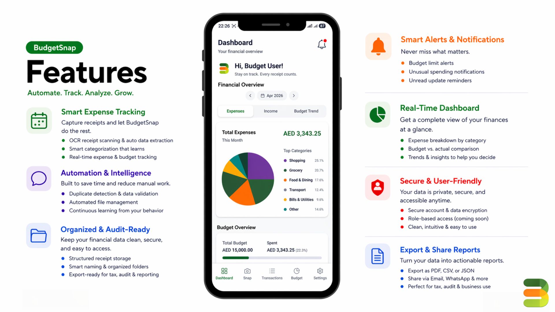 Features — Export & Reports